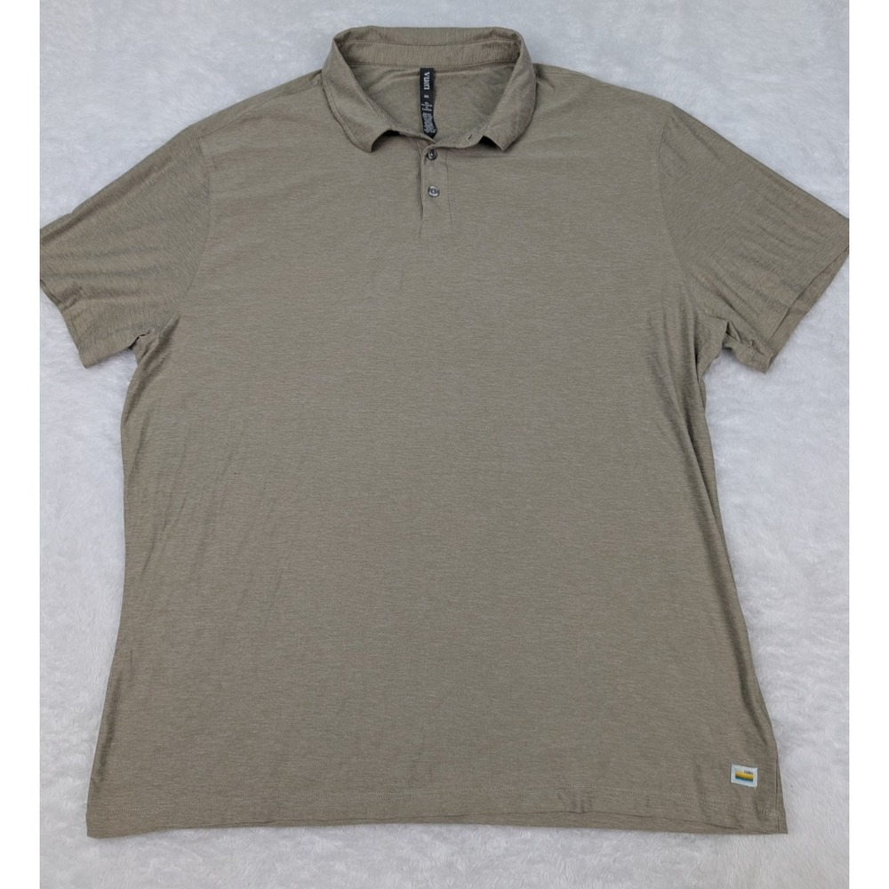 Vuori Strato Tech Polo Men's XXL Beige Shirt Performance Quick Dry Stretch V188